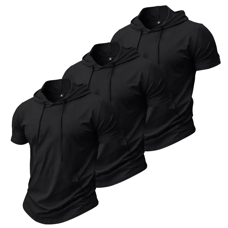 Men's Lightweight Summer Hooded Short-Sleeve T-Shirt