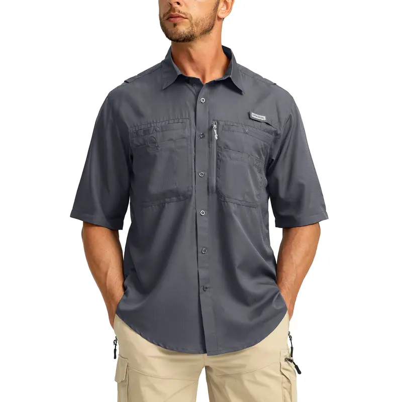 Men's Casual Outdoor Button-Up Fishing Shirt