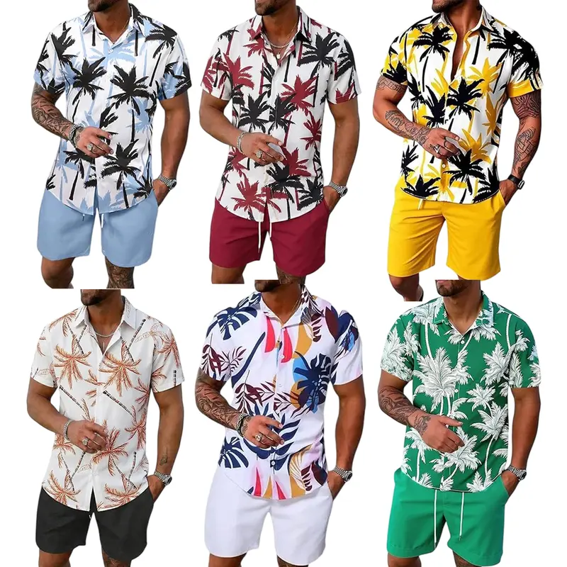 Men's Hawaiian-style two-piece set