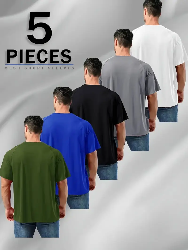 Men's Plus Size Breathable Athletic T-Shirts for Workout
