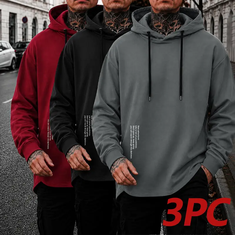 Men's Minimalist Casual Hooded Knit Sweatshirt