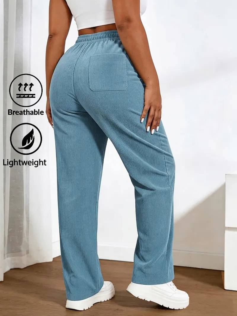 Women's Casual High-Waisted Corduroy Trousers