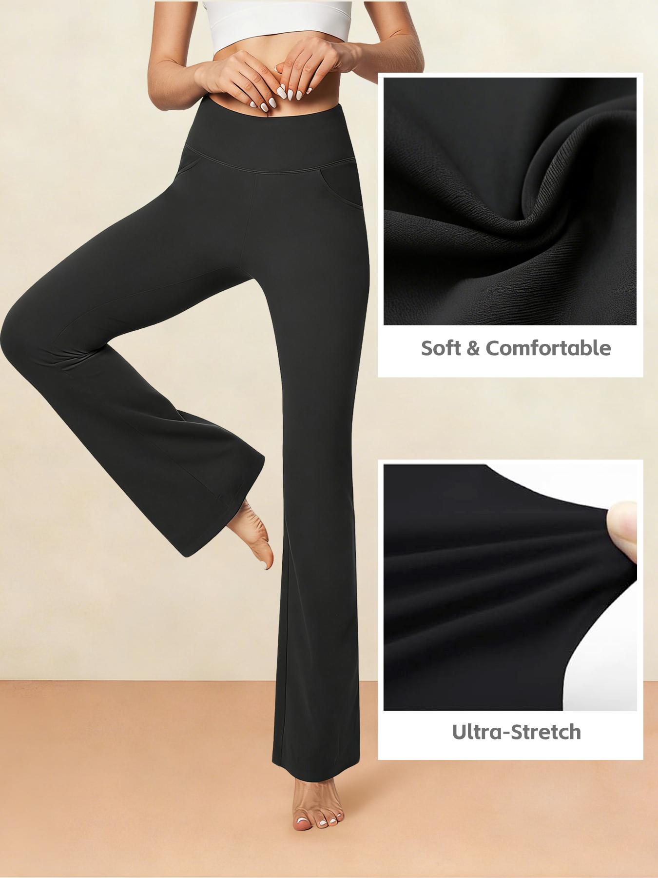 Women's high-waisted stretch 3-pack black grey red flared pants set | Fashion yoga flare pants, casual slimming trousers, fitness wide-leg pants, daily solid color sweatpants, sporty loungewear