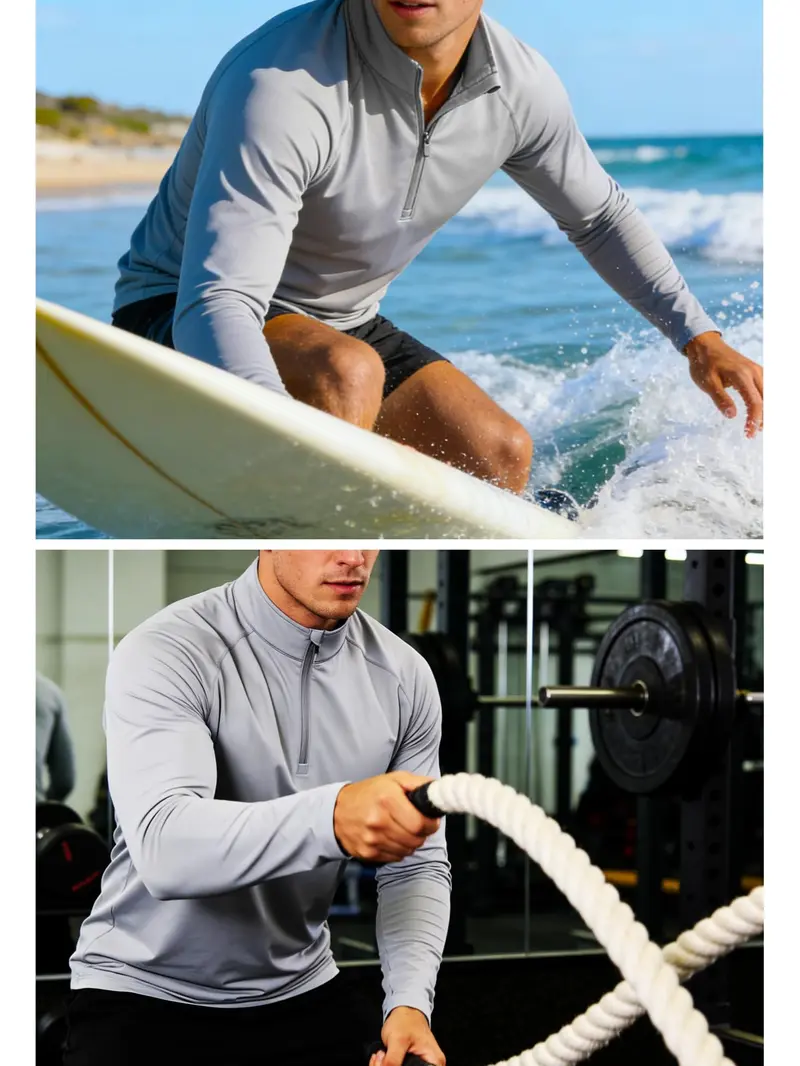 Men's 1/4-Zip Long-Sleeve Shirt – UPF 50+ Sun Protection