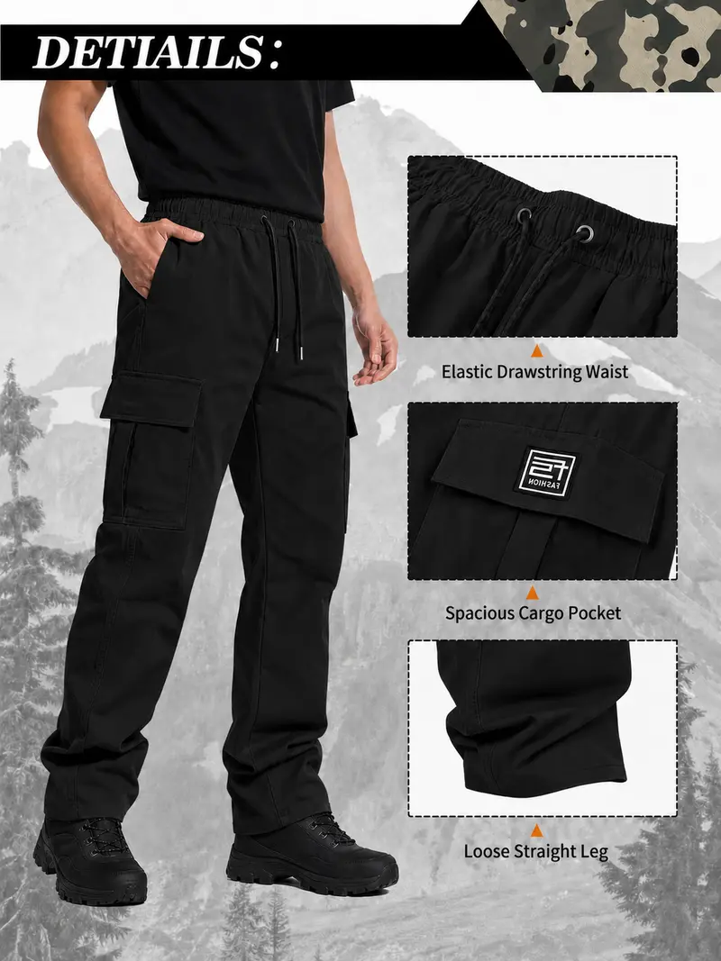 Men's Solid-Color Cargo Pants