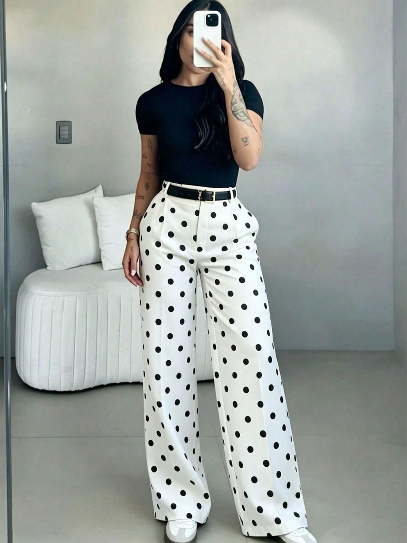 Women's High-Waisted Suit Pants, Loose Straight Leg, Flowy Drape Long Trousers, Versatile Daily Wear, Casual, Office Style, Slimming Effect, Fit