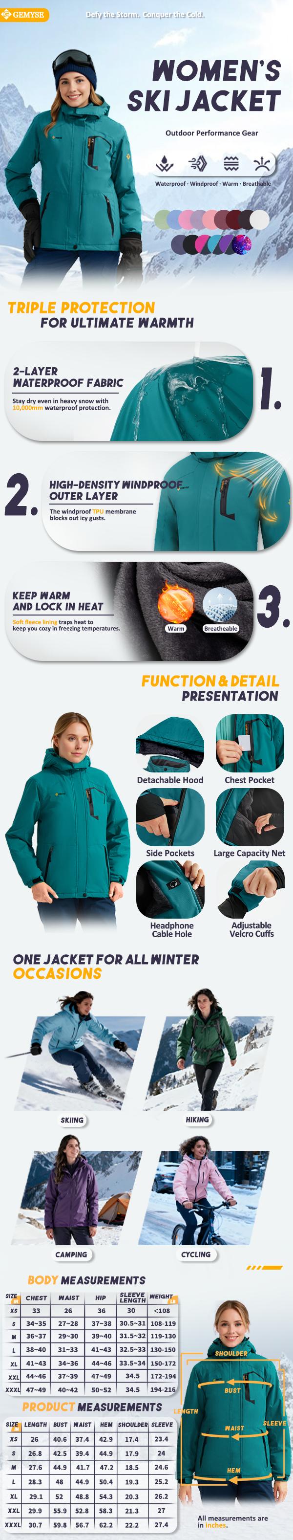 GEMYSE Women's Hooded Mountain Ski Jacket - Waterproof, Windproof Winter Outdoor Parka Coat GEMYSE Women's Hooded Mountain Ski Jacket - Waterproof, Windproof Winter Outdoor Parka Coat