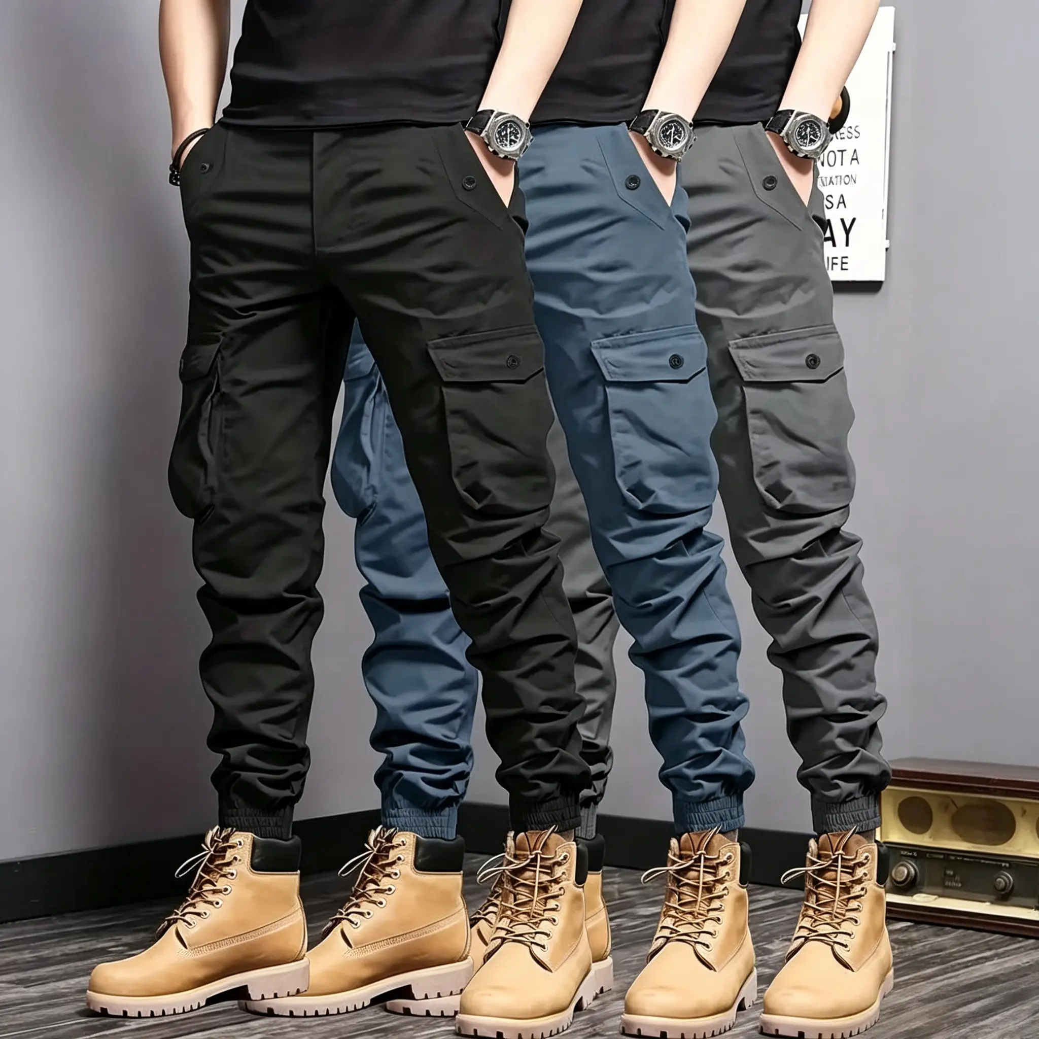 Men's Multi-Color Cargo Joggers – Tactical Cargo Style