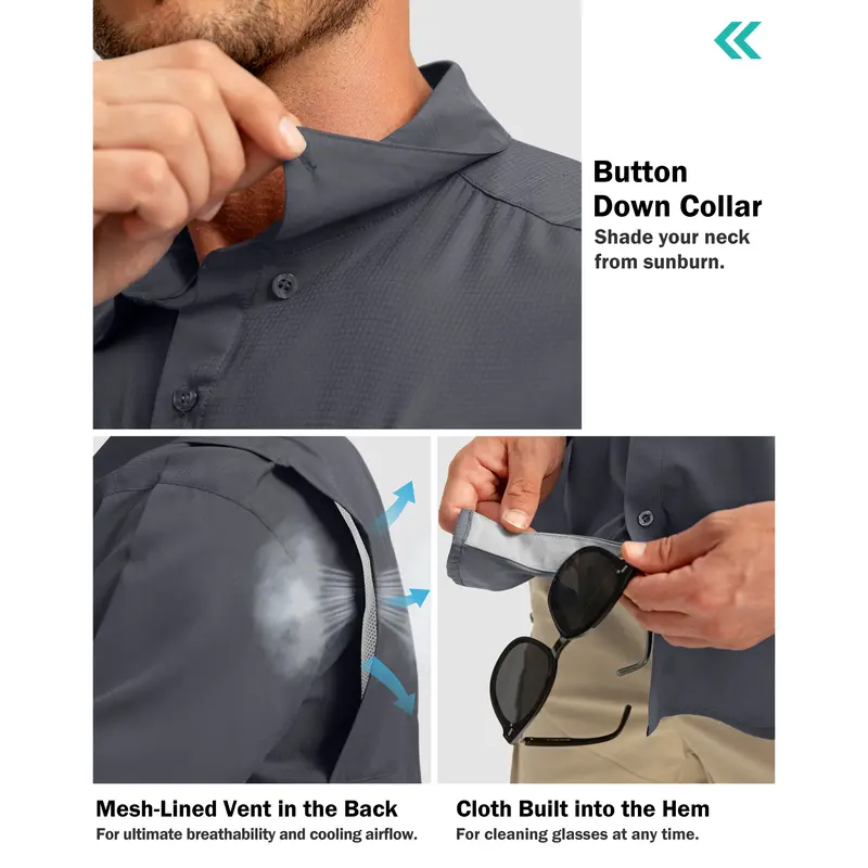 Men's Casual Outdoor Button-Up Fishing Shirt