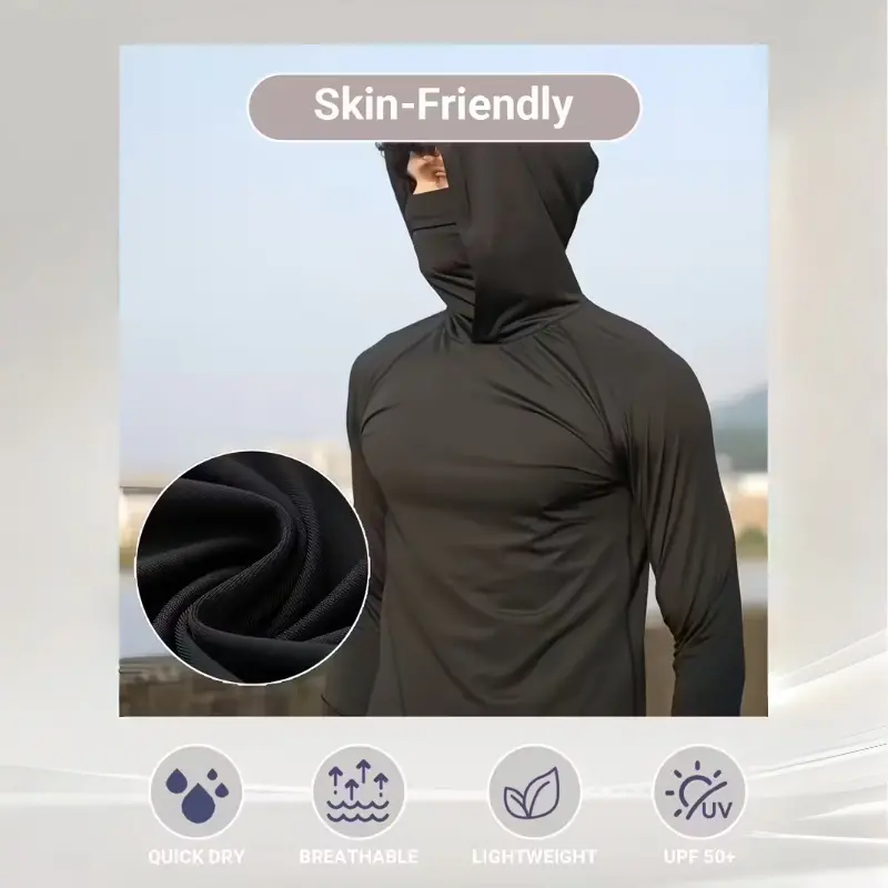 Men's Casual Hooded Pullover – with UPF Sun Protection