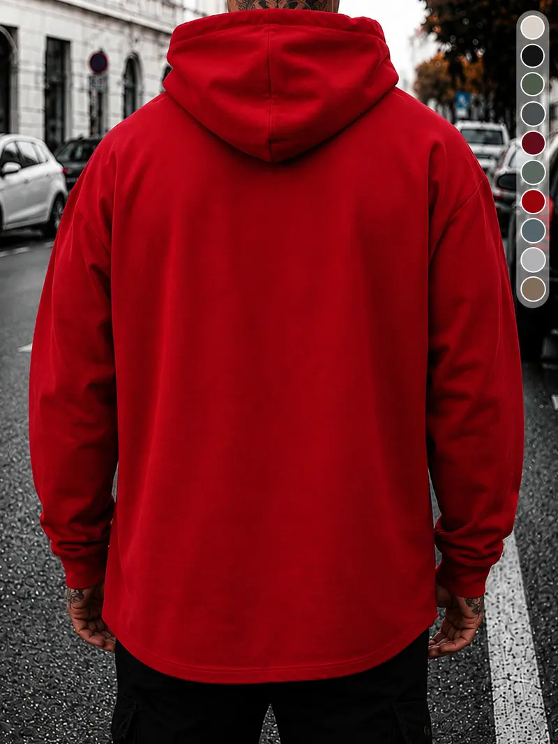 Men's Minimalist Casual Hooded Knit Sweatshirt