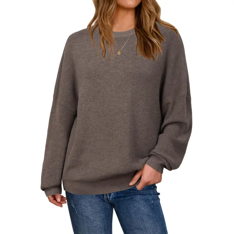 Women's Loose-Fit Wool-Blend Crew-Neck Sweater