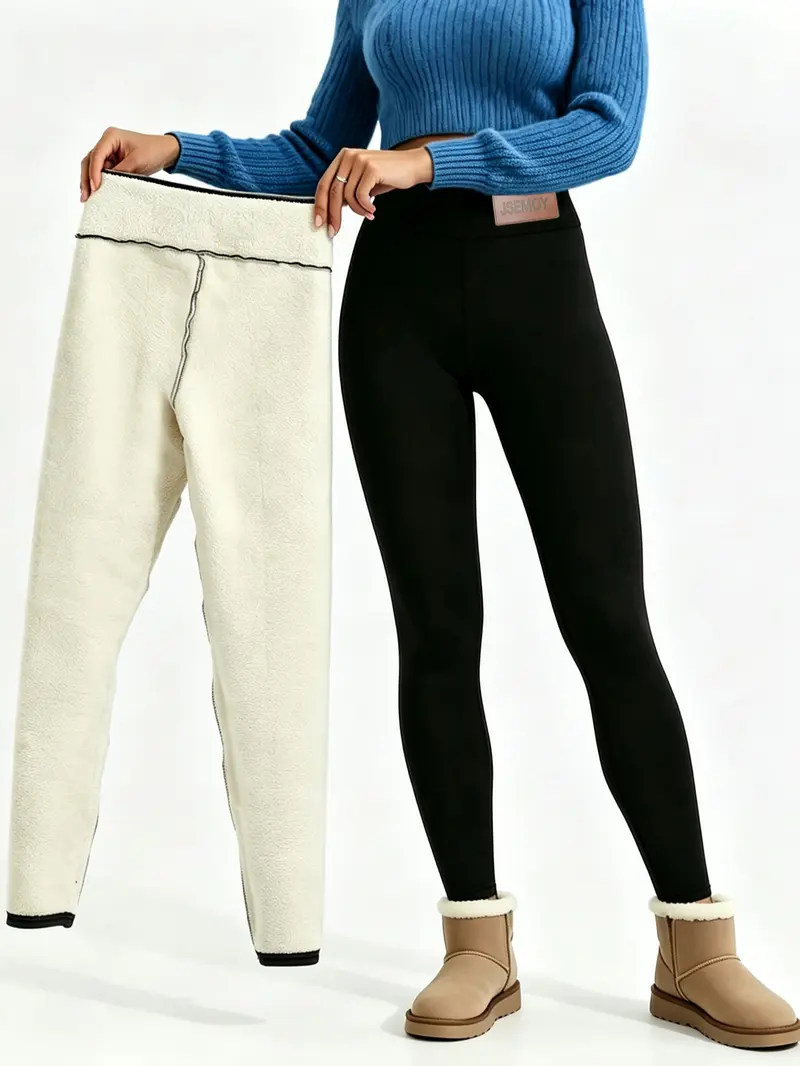 Women's High-Waisted Faux Shearling-Lined Yoga Pants