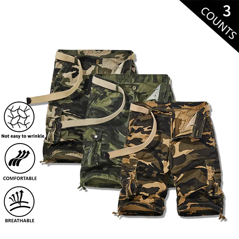 Men’s 3-Pack Camouflage Cargo Shorts - Menswear, Army Camo & Camouflage Graphic Styles, Baggy Cargo Jorts, Summer Loose Fit, Knee-Length, Multi Pockets, Durable Breathable Outdoor Casual Pants, Camouflage Graphic Men's Shorts Men’s 3-Pack Camouflage Cargo Shorts - Menswear, Army Camo & Camouflage Graphic Styles, Baggy Cargo Jorts, Summer Loose Fit, Knee-Length, Multi Pockets, Durable Breathable Outdoor Casual Pants, Camouflage Graphic Men's Shorts