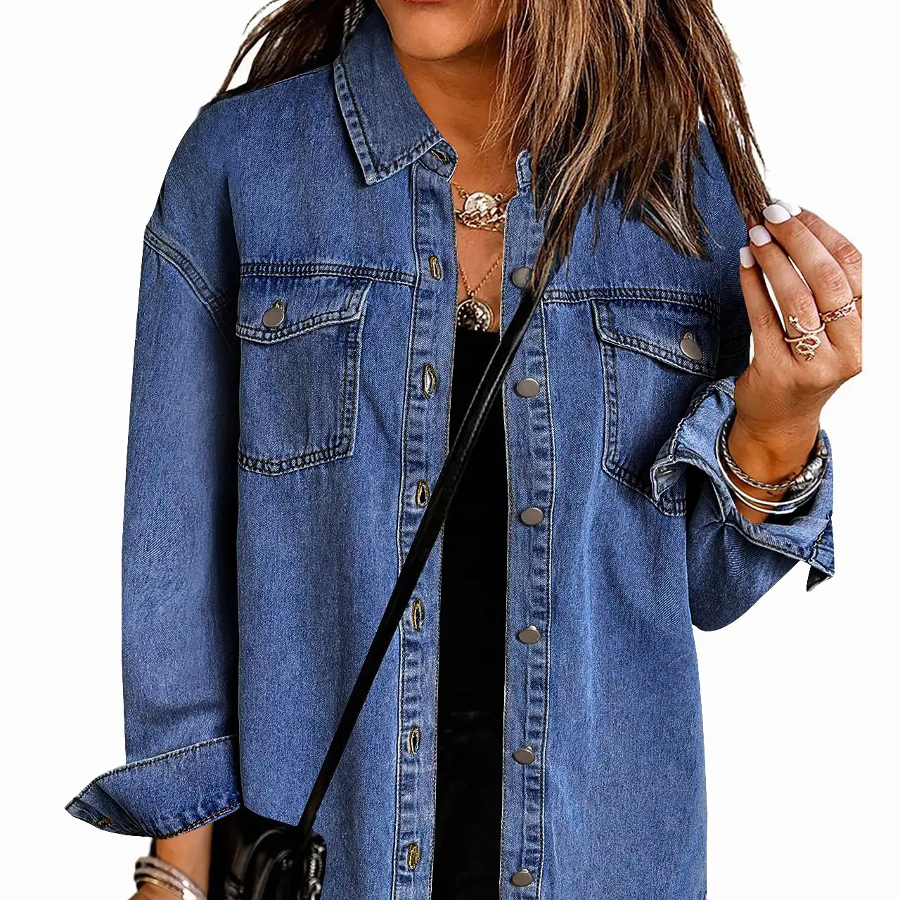 Women's Distressed Fringed Denim Jacket