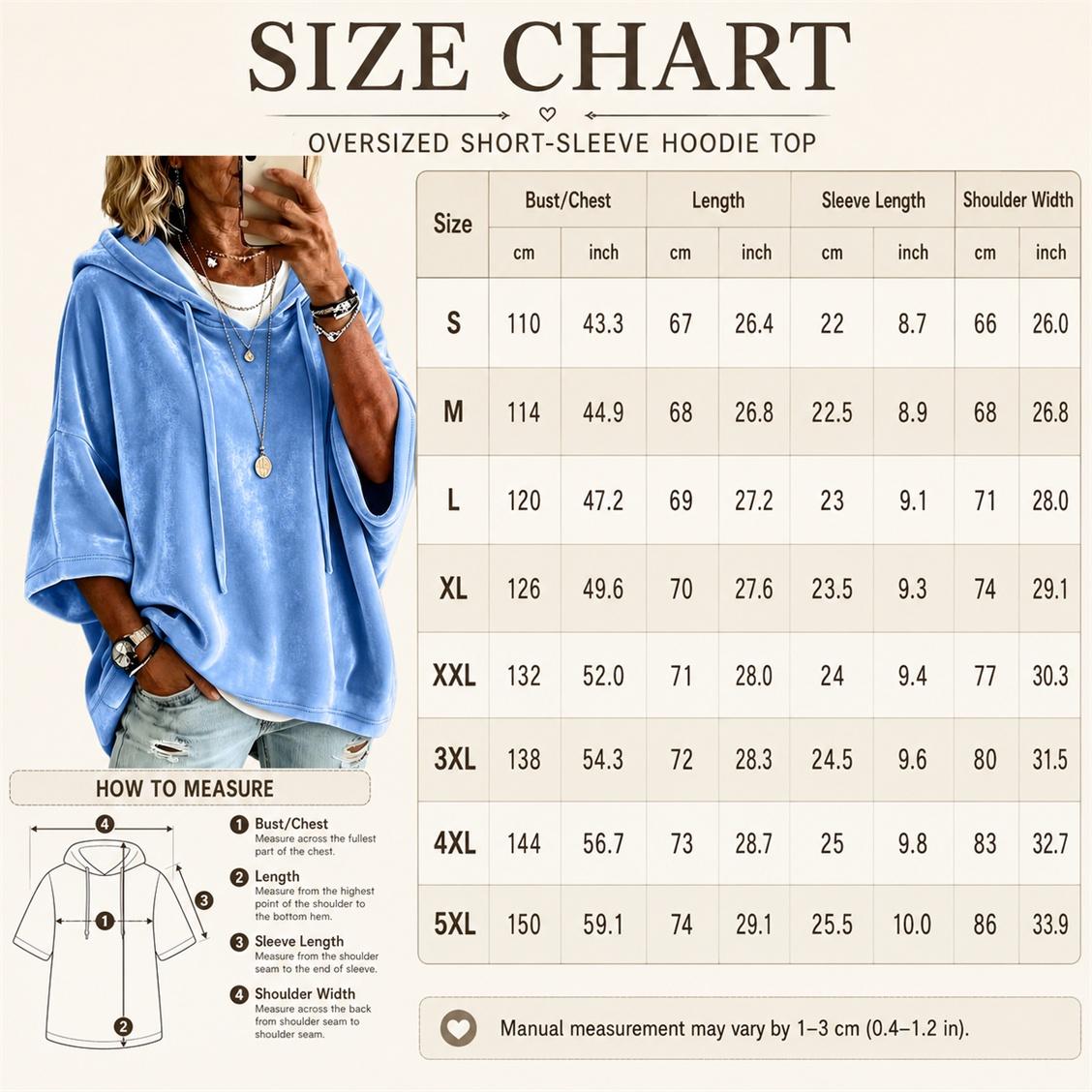 Women&rsquo;s Minimalist Velour Hoodie - Loose Fit, 3/4 Sleeves, Adjustable Hood, Straight Hem, Velvet Texture, Soft Solid Color, Casual Pullover for Fall Winter Lounge & Streetwear
