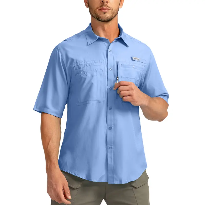 Men's Casual Outdoor Button-Up Fishing Shirt