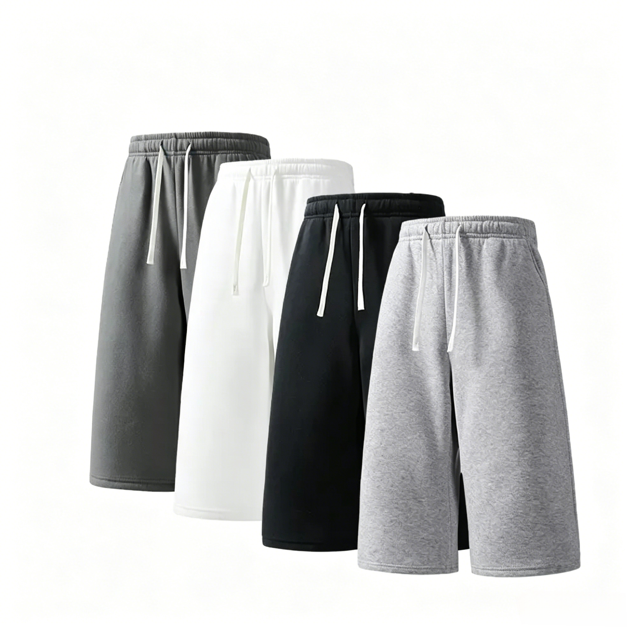 (4-pack)Men’s Casual Sweat Stretchable Breathable Knee-Length Shorts