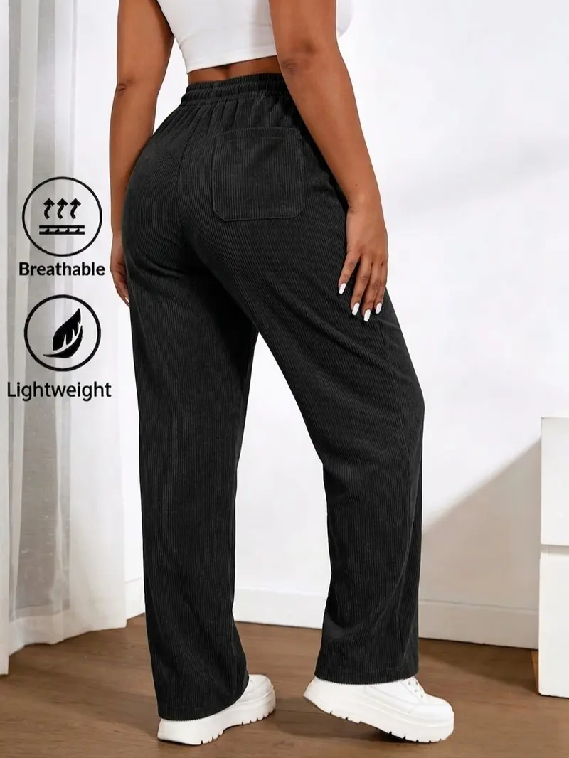 Women's Casual High-Waisted Corduroy Trousers