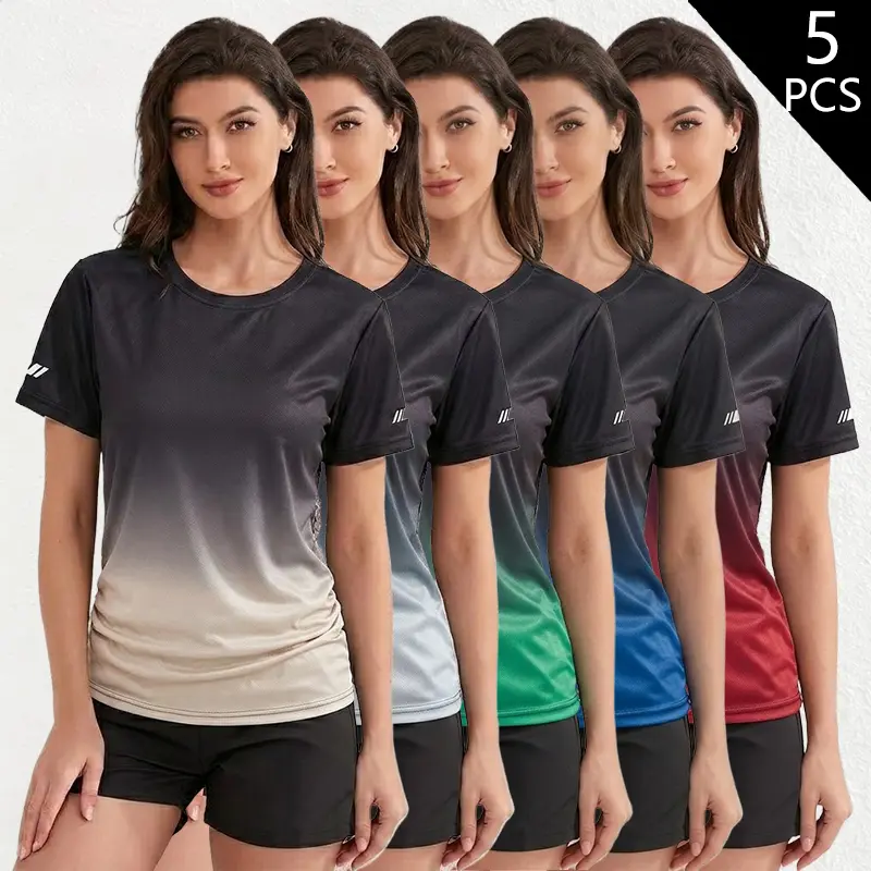 Women's Casual Short-Sleeve Sports T-Shirt – Gradient Design