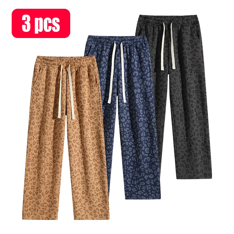 Men's loose-fit wide-leg sweatpants