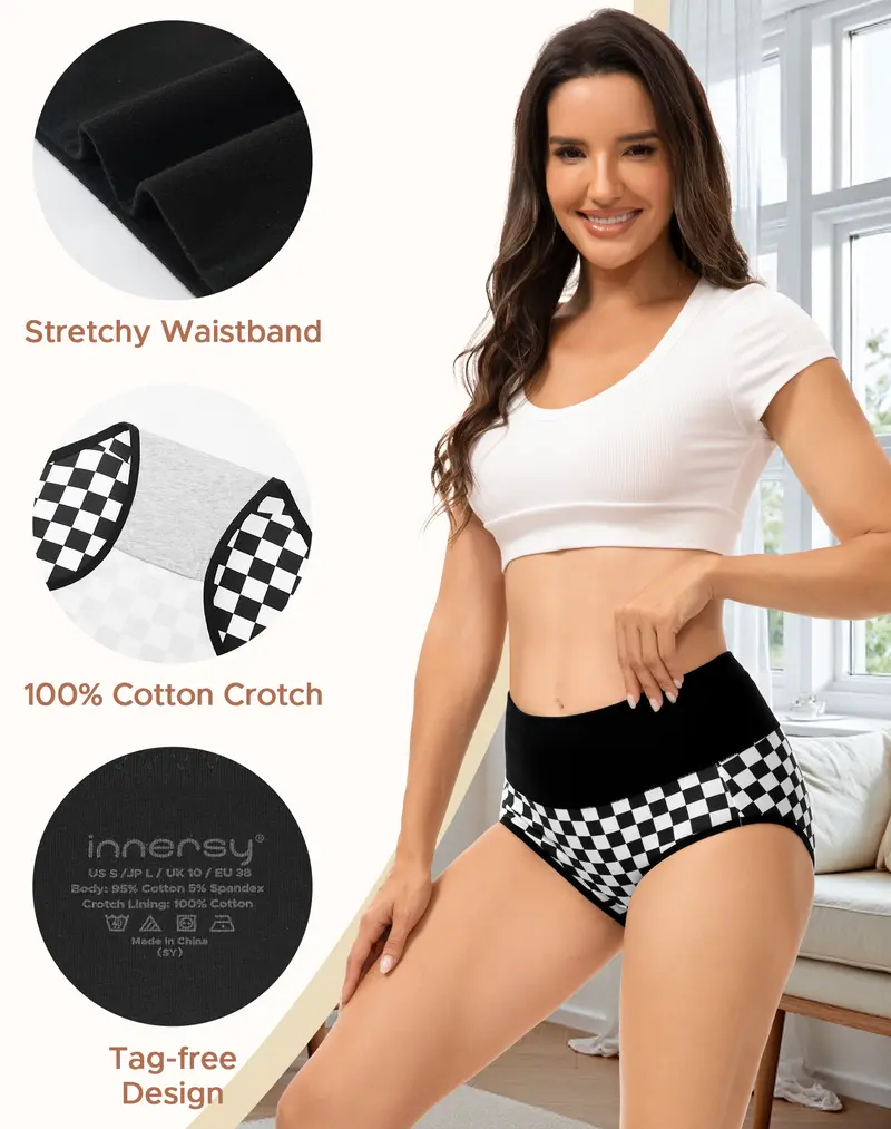 Women's high-waisted cotton panties