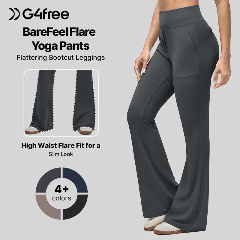 Women's Flared Trousers—High-Waisted Flared Leggings