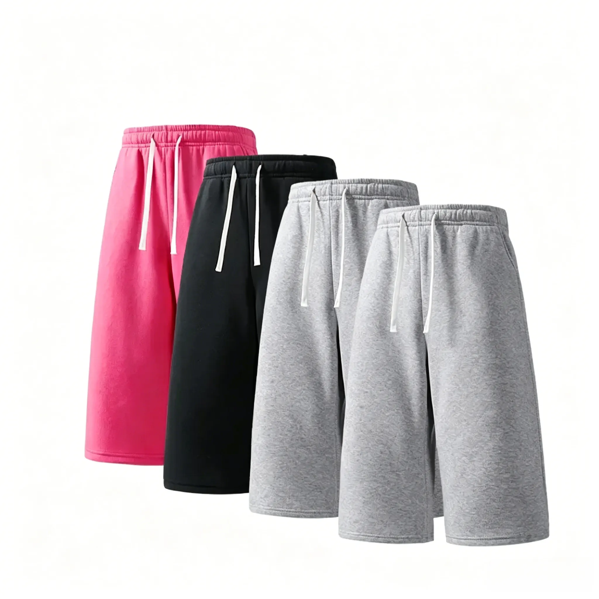 (4-pack)Men’s Casual Sweat Stretchable Breathable Knee-Length Shorts