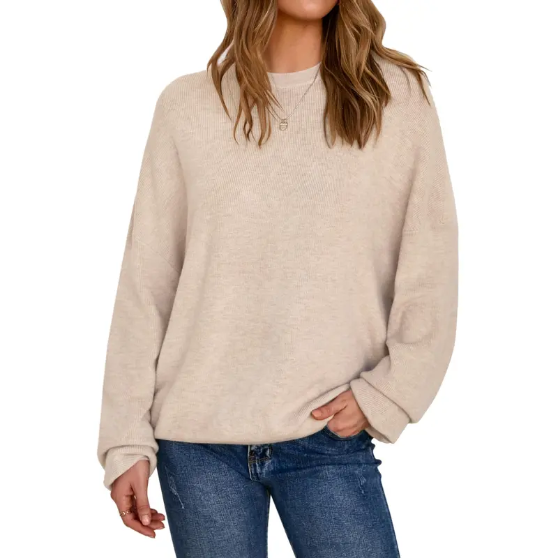 Women's Loose-Fit Wool-Blend Crew-Neck Sweater