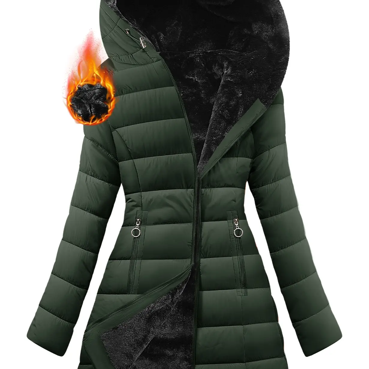Women's Thickened Long Down Jacket for Winter