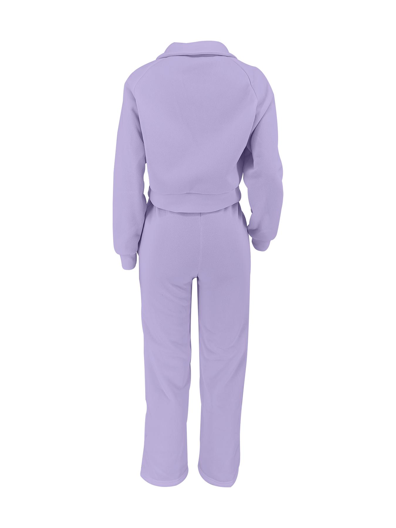 Women's Solid Long Sleeve Sweatshirt & Drawstring Adjustable Waist Pants Set, Casual Fashion Cozy Two-piece Outfit for Daily Outdoor Wear, Women's Clothes for All Seasons, Womenswear