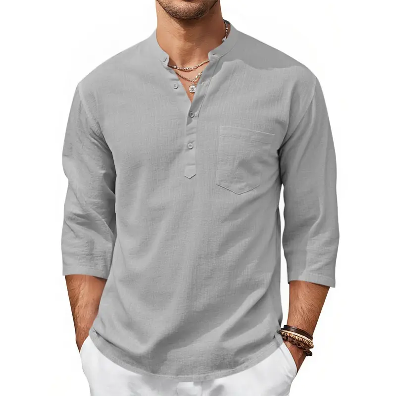 Men's Casual Henley Shirt