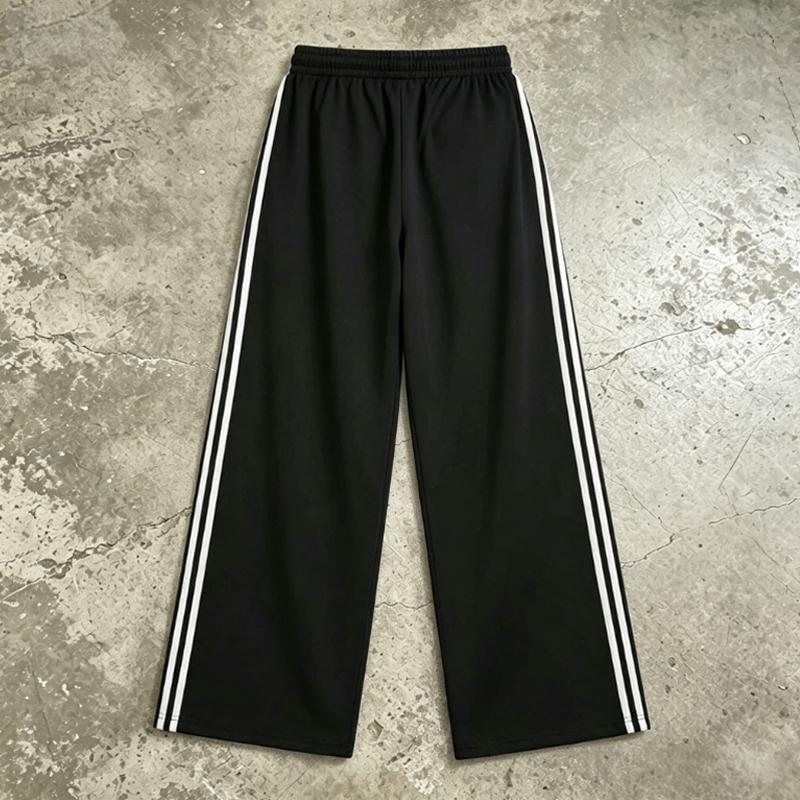 Women's 2-Pack Chic Striped Drawstring Track Pants, Retro Straight-Leg Polyester Casual Pants for Gym Activewear, Drawstring Pants, Long Pants Women's 2-Pack Chic Striped Drawstring Track Pants, Retro Straight-Leg Polyester Casual Pants for Gym Activewear, Drawstring Pants, Long Pants