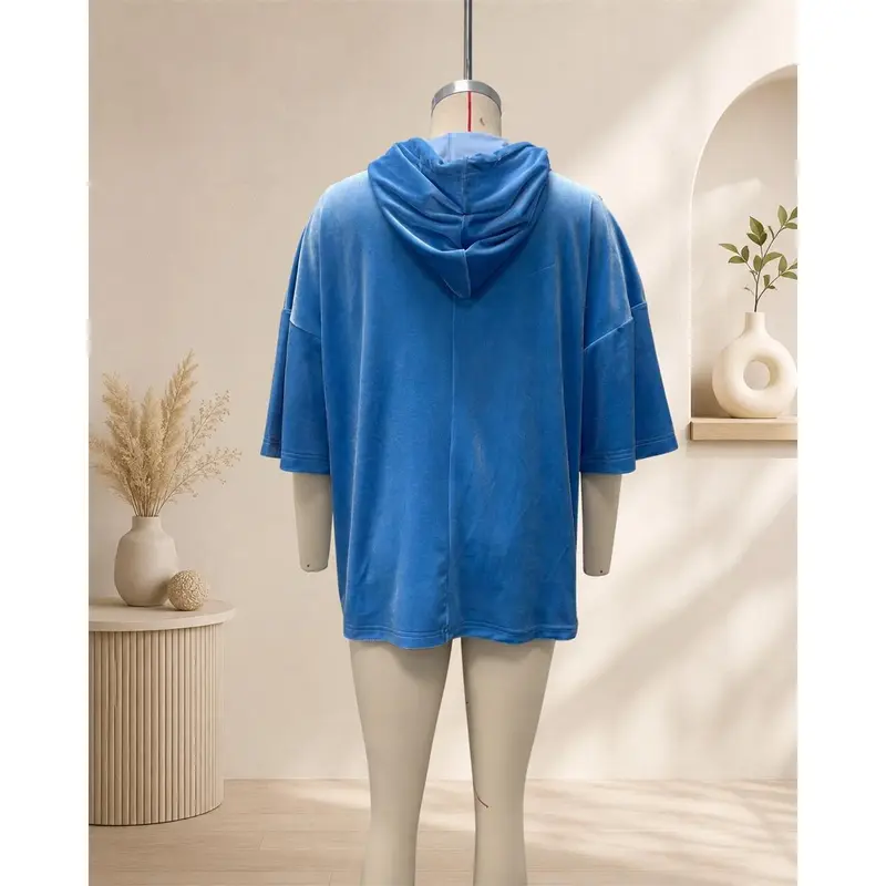 Women's Minimalist Velvet Hoodie