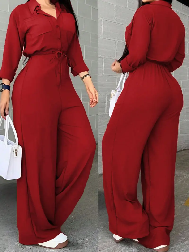 Women's Loose Tie-Waist Jumpsuit