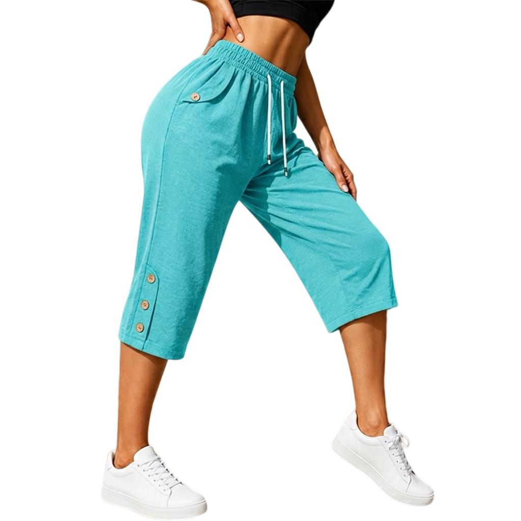 Available in 3-, 2-, or 1-pack options; versatile for spring/summer; button detailing; comfortable elastic waistband; pockets; casual seven-eighths-length pants suitable for work, commuting, and outdoor activities (pre-order). Available in 3-, 2-, or 1-pack options; versatile for spring/summer; button detailing; comfortable elastic waistband; pockets; casual seven-eighths-length pants suitable for work, commuting, and outdoor activities (pre-order).