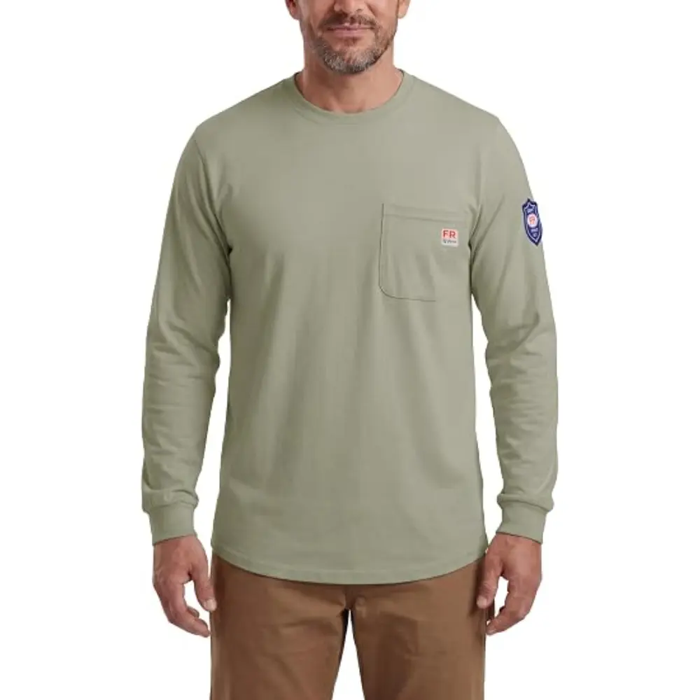 FR Shirts for Men Welding Shirt Flame Resistant Long Sleeve Work Shirts 7.5 Oz FR Clothing