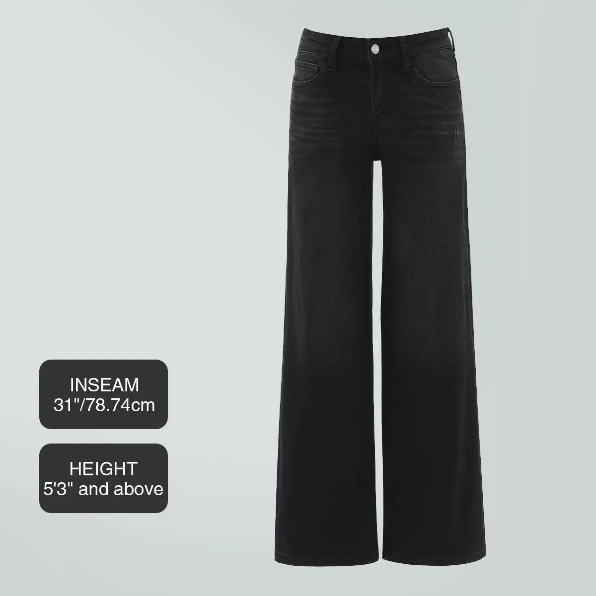 Low-to-mid rise, loose-fit BBL-style jeans