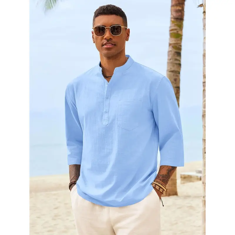 Men's Casual Henley Shirt