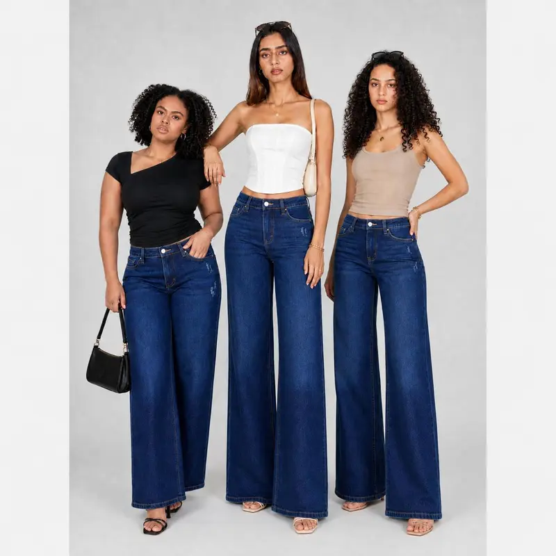 Low-to-mid rise, loose-fit BBL-style jeans