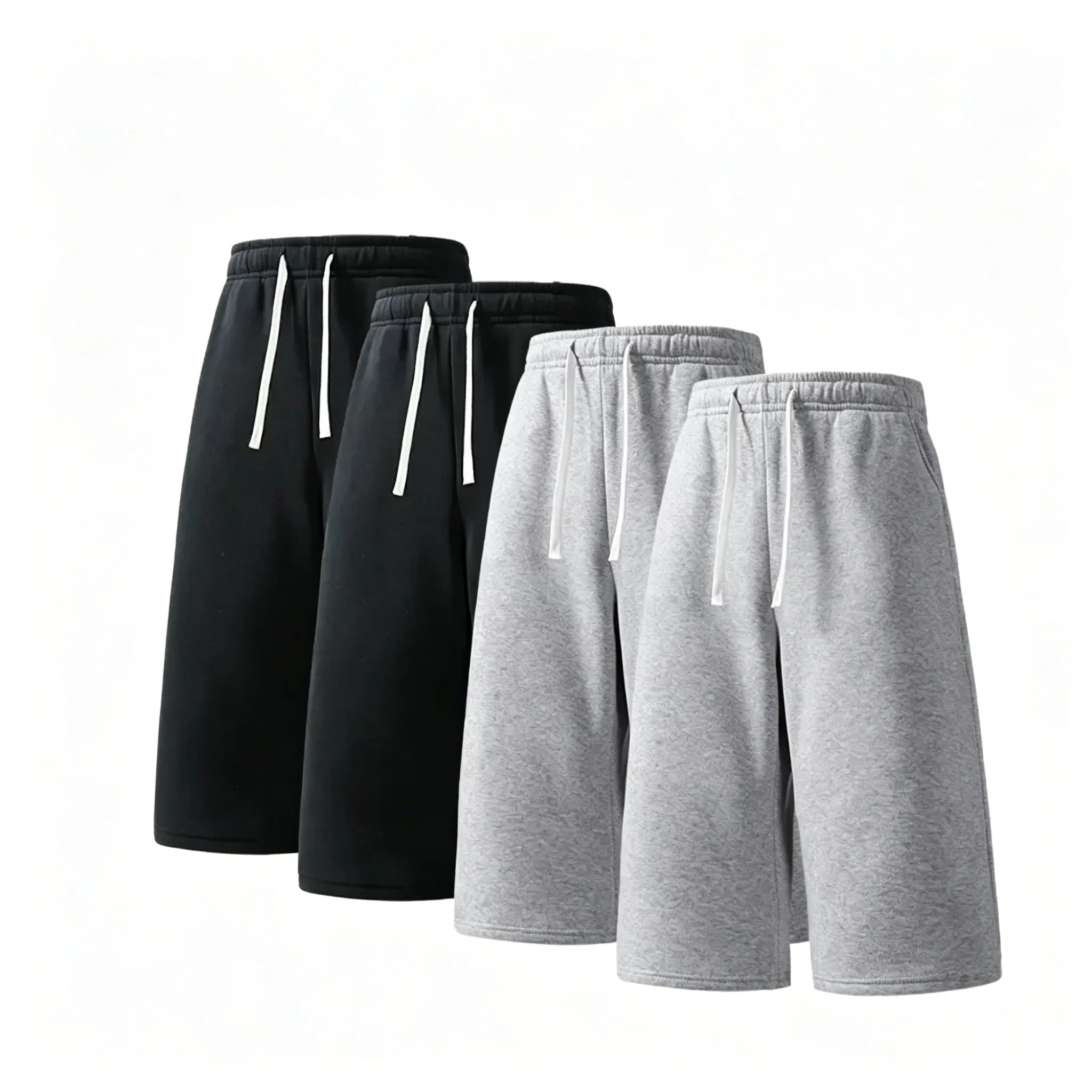 (4-pack)Men’s Casual Sweat Stretchable Breathable Knee-Length Shorts