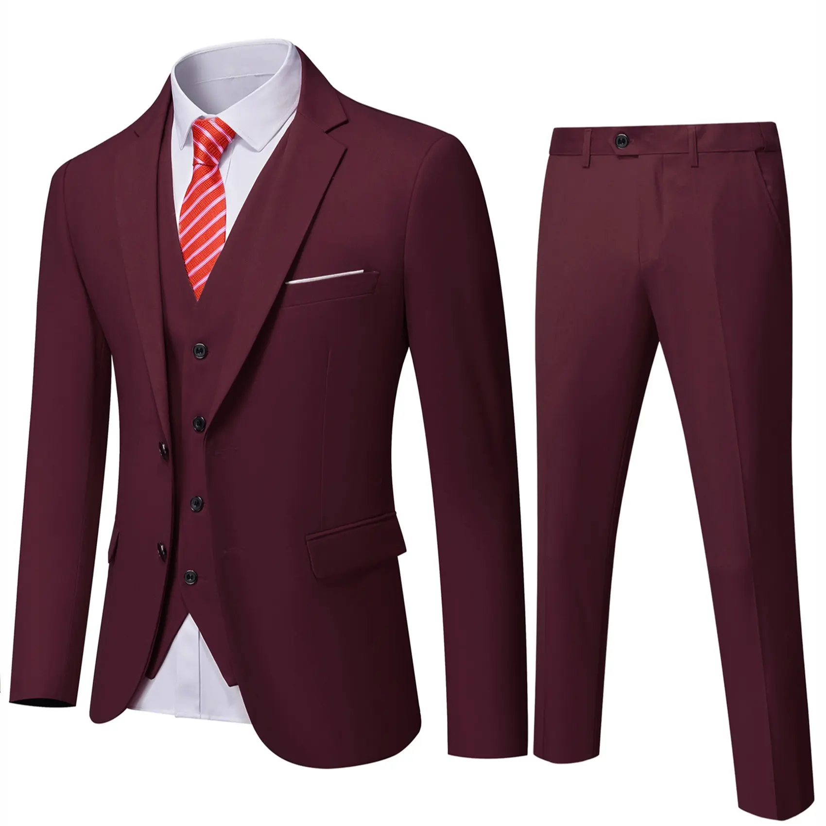 YND Men’s 3-Piece Slim Fit Formal Suit Set