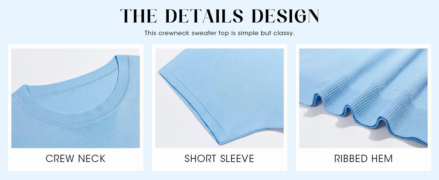 Imily Bela Womens Short Sleeve Sweater Casual Basic Crew Neck Loose Knit Pullover Tops Summer Lightweight Blouses Imily Bela Womens Short Sleeve Sweater Casual Basic Crew Neck Loose Knit Pullover Tops Summer Lightweight Blouses