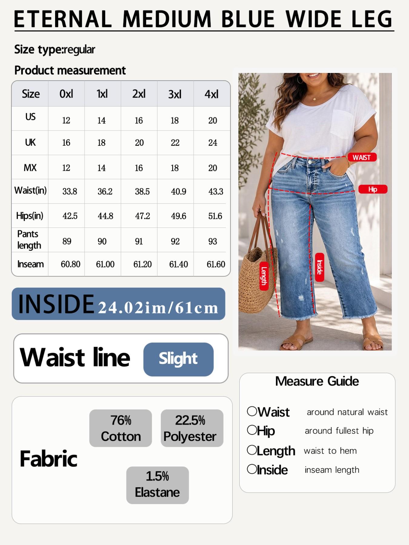 Spring Summer New Plus Size Women's Denim Jeans Washed Blue Elastic Loose Fit Hem Straight Leg Nine-Quarter Pants Casual, Solid Pattern Spring Summer New Plus Size Women's Denim Jeans Washed Blue Elastic Loose Fit Hem Straight Leg Nine-Quarter Pants Casual, Solid Pattern