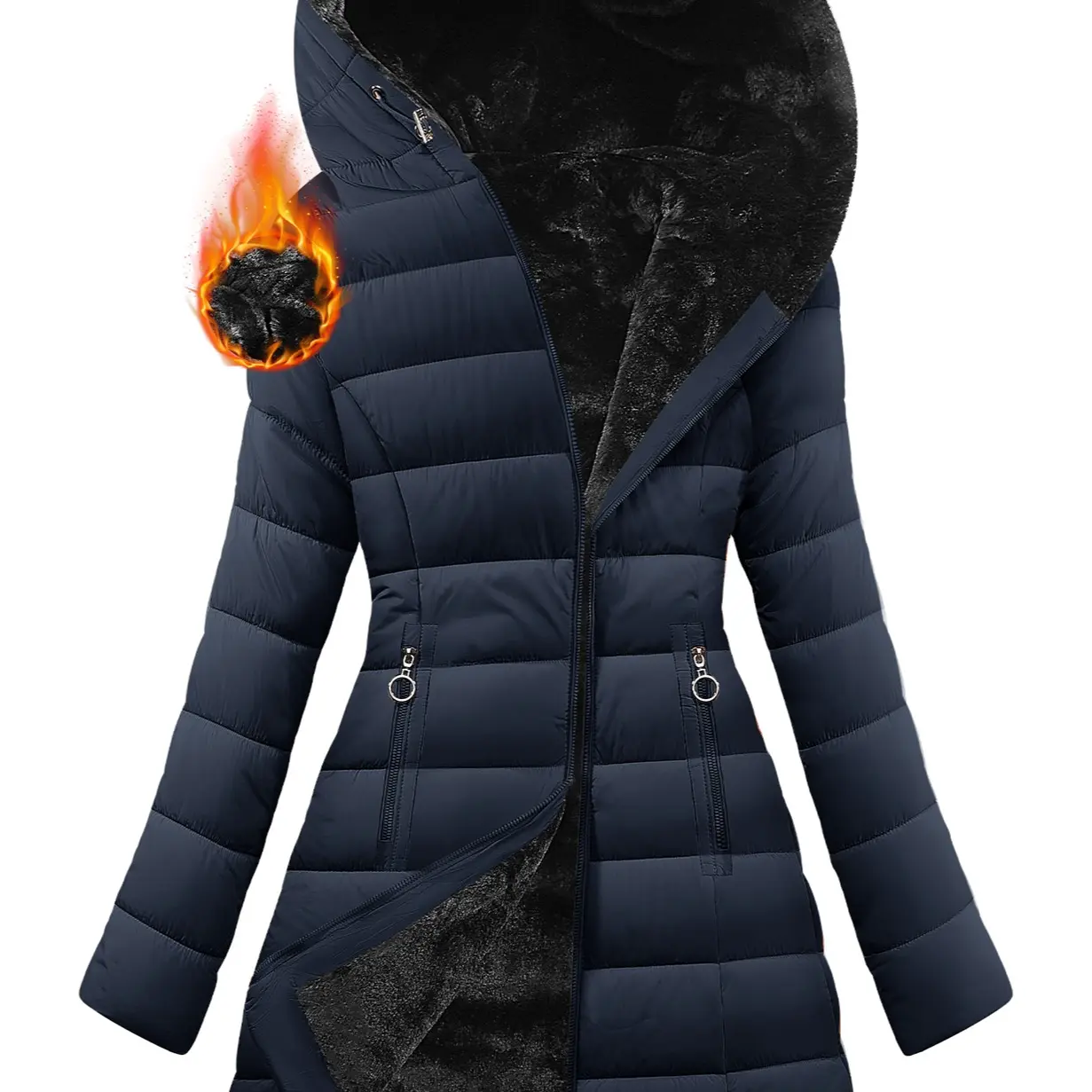 Women's Thickened Long Down Jacket for Winter