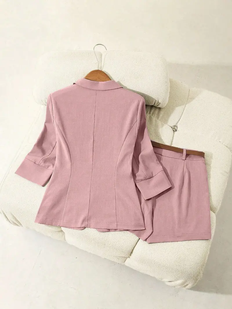 Women's Basic Workwear Suit Set (with Pockets)