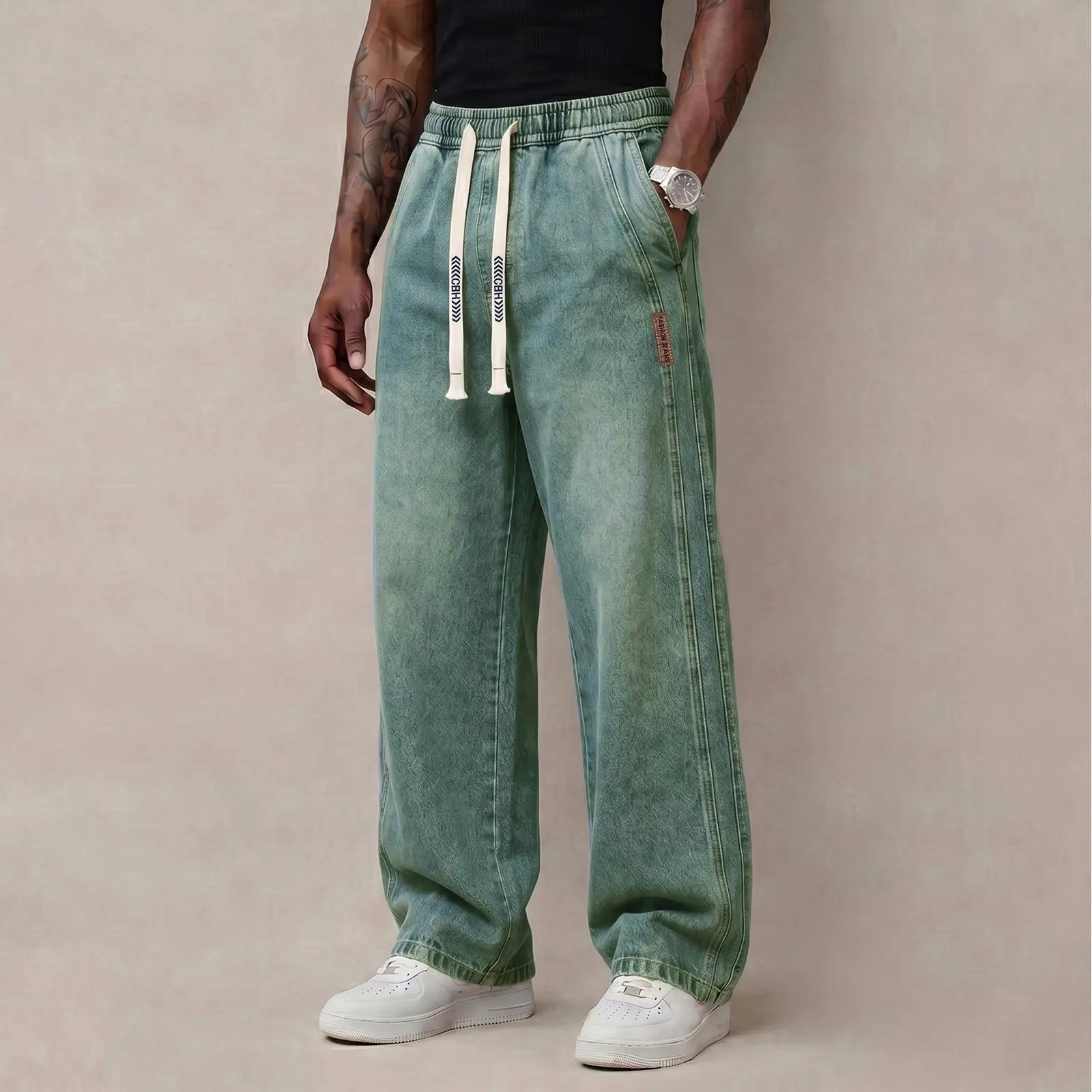 Men's Stretch Cotton Loose Fit Jeans