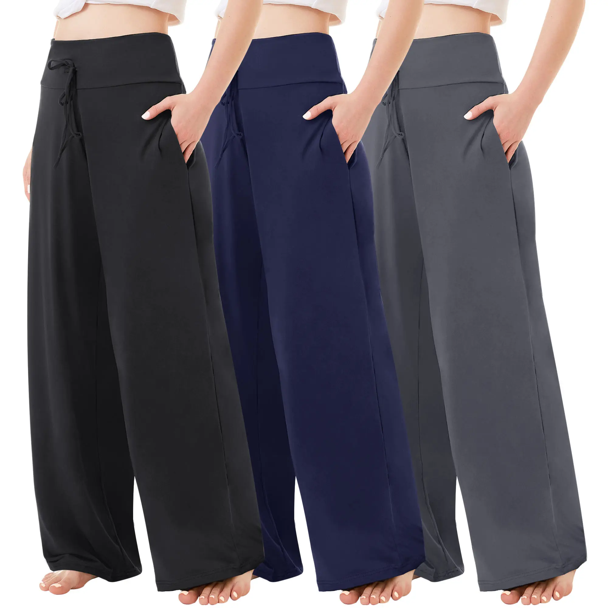 SHOWITTY Women's High Waisted Wide Leg Pants with Pockets