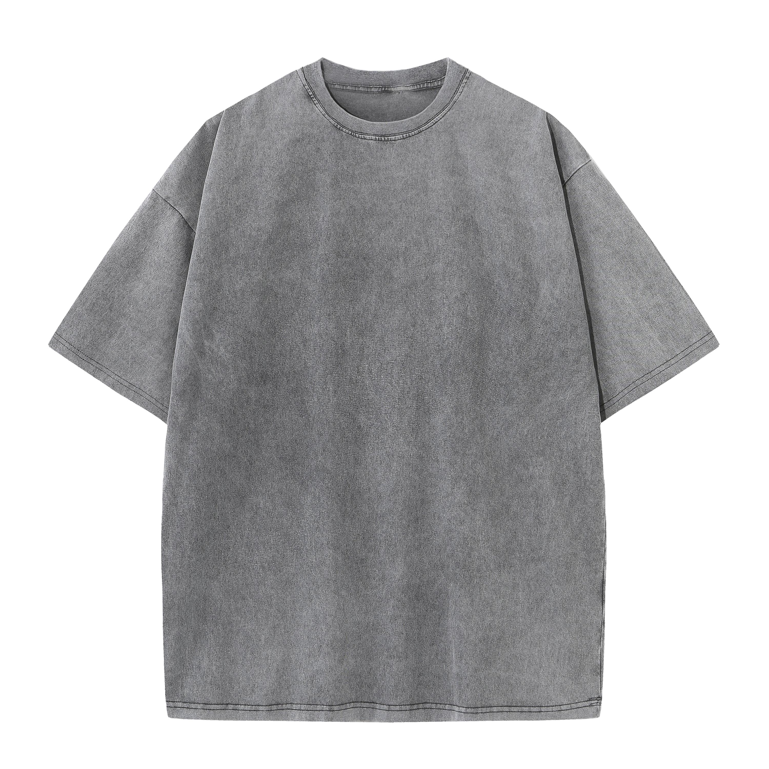 5PCS Men&rsquo;s Extra Large Fitness Retro Heavyweight T-Shirts, Pure Cotton Sports Acid Wash Loose Fit, Summer Sweat Absorption, Multiple Colors