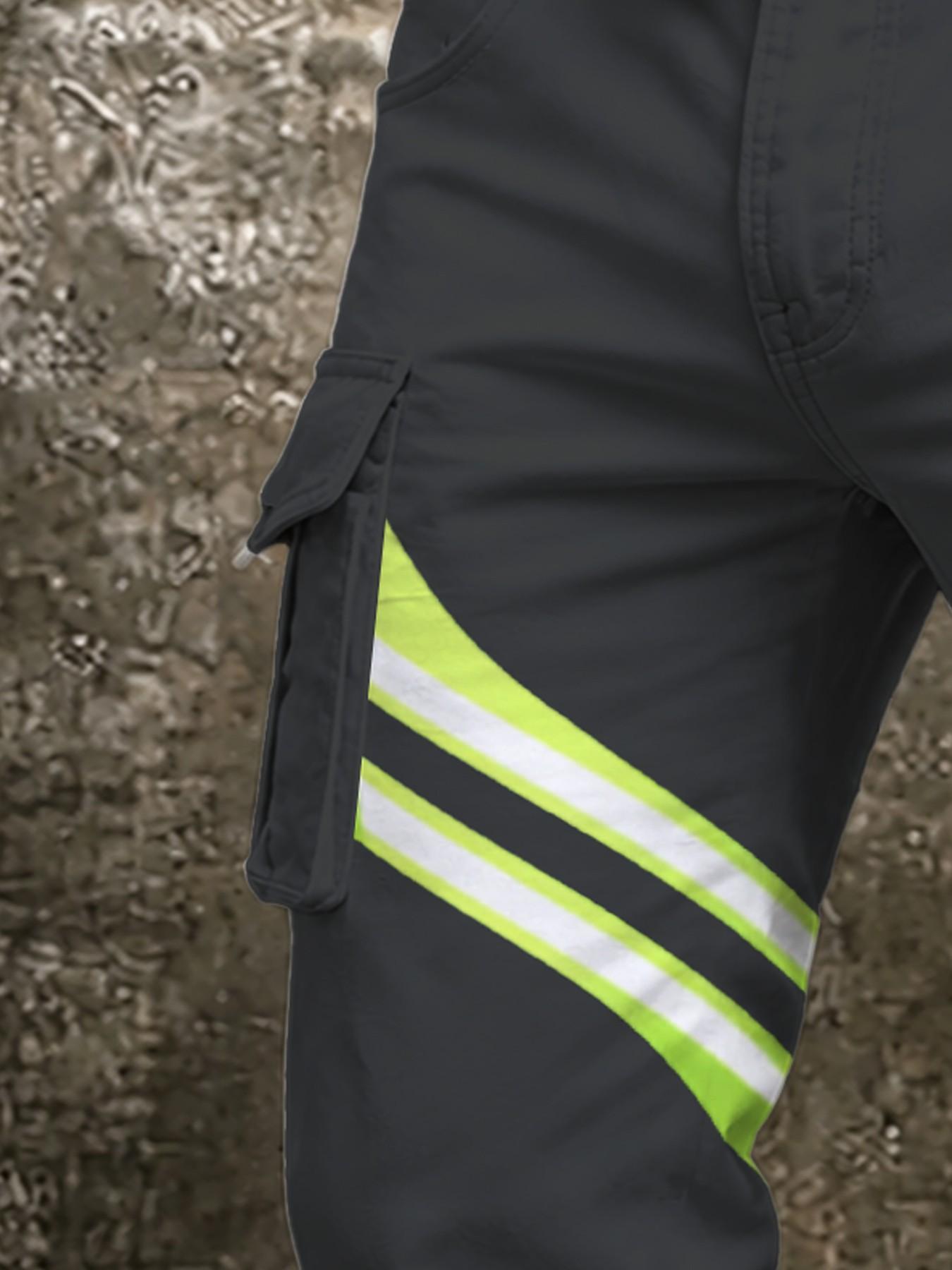 Men's Casual Fall & Winter Button Long Pants with Pockets, Slim Fit Ankle-Length Workwear, Durable Letter Logo Design